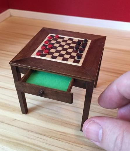 Miniature checkerboard table