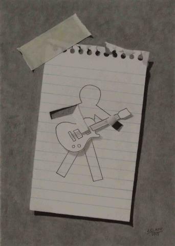 paper_man_rock_star_guitar_5x7_graphite_carbon_pastel_colored_pencil_2015.jpg