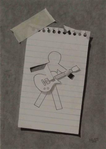 paper_man_rock_star_guitar_5x7_graphite_carbon_pastel_colored_pencil_2015.jpg